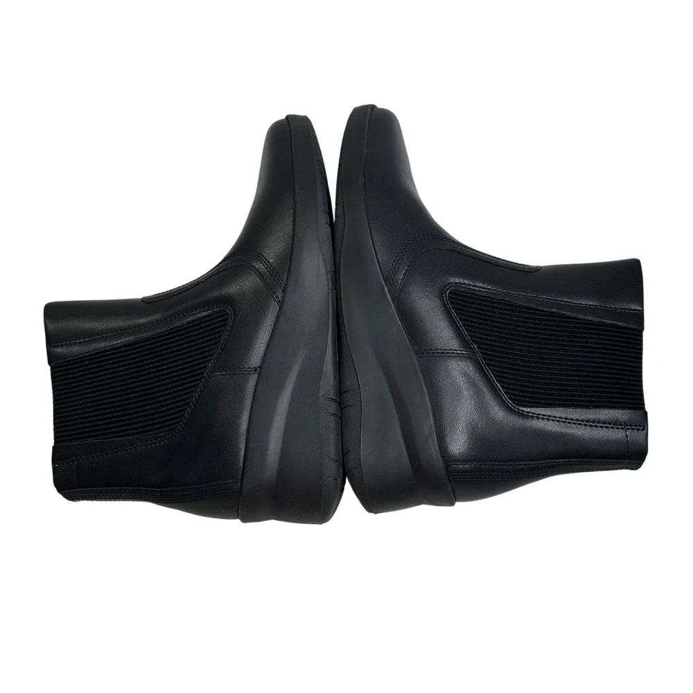 Clarks Suttyn Rae Black Leather Wedge Ankle Boots Womens 9 M‎ 261801384065